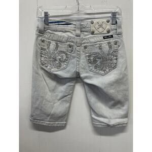 Miss Me Women's Shorts Size 25 Signature Bermuda Light Wash Retro Y2K Embellish